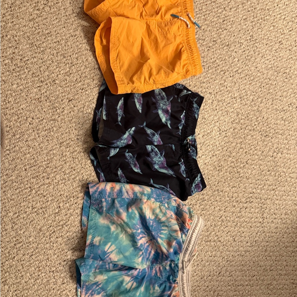 3 pairs of art class Bright Orange Swim/Board Shorts like new